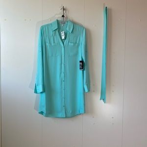 NWT Shirt Dress in Tiffany Blue size S/P. Lined.